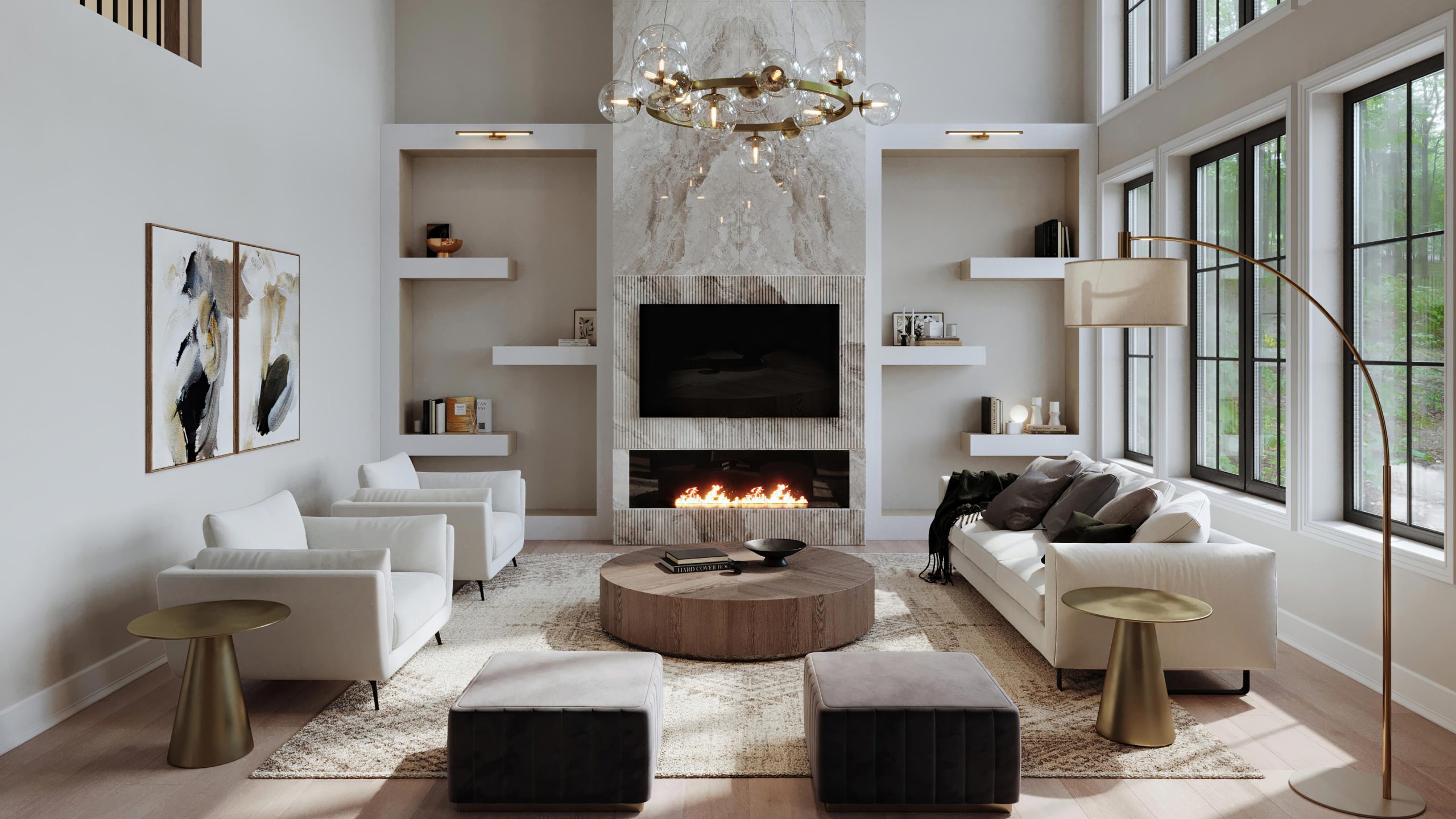 architectural visualization and 3d rendering for a modern interior design
