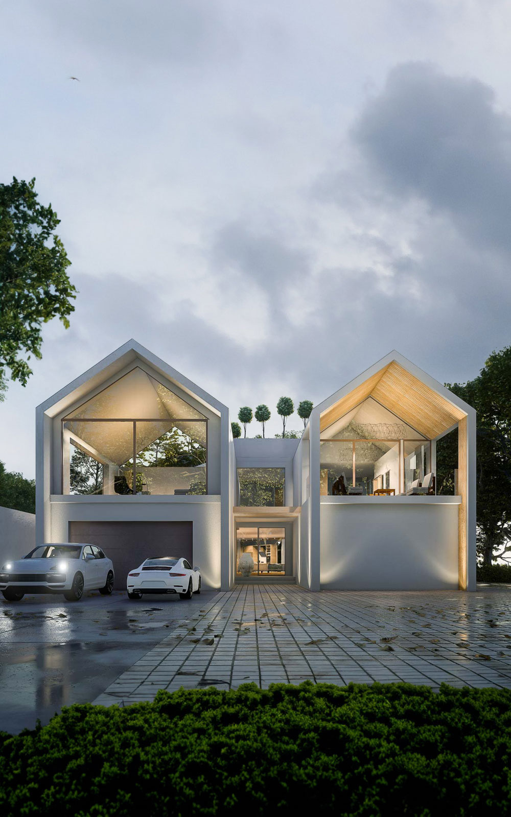 modern house 3d rendering