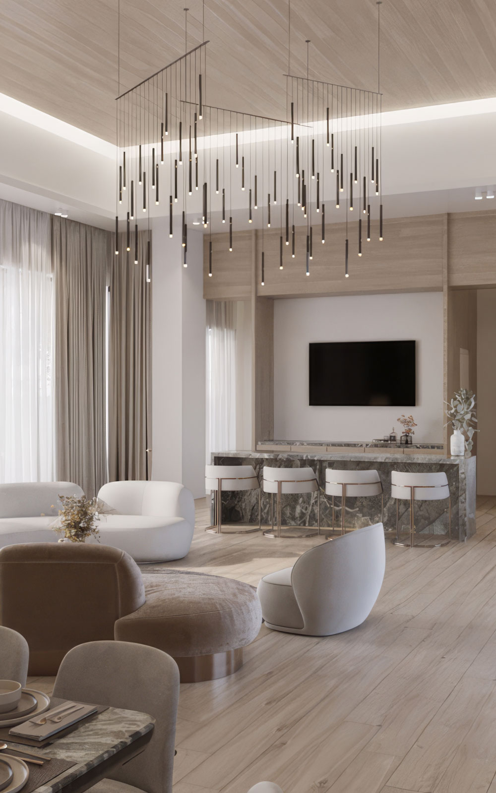 modern interior design with contemporary sofa